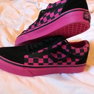Pink and Black vans.